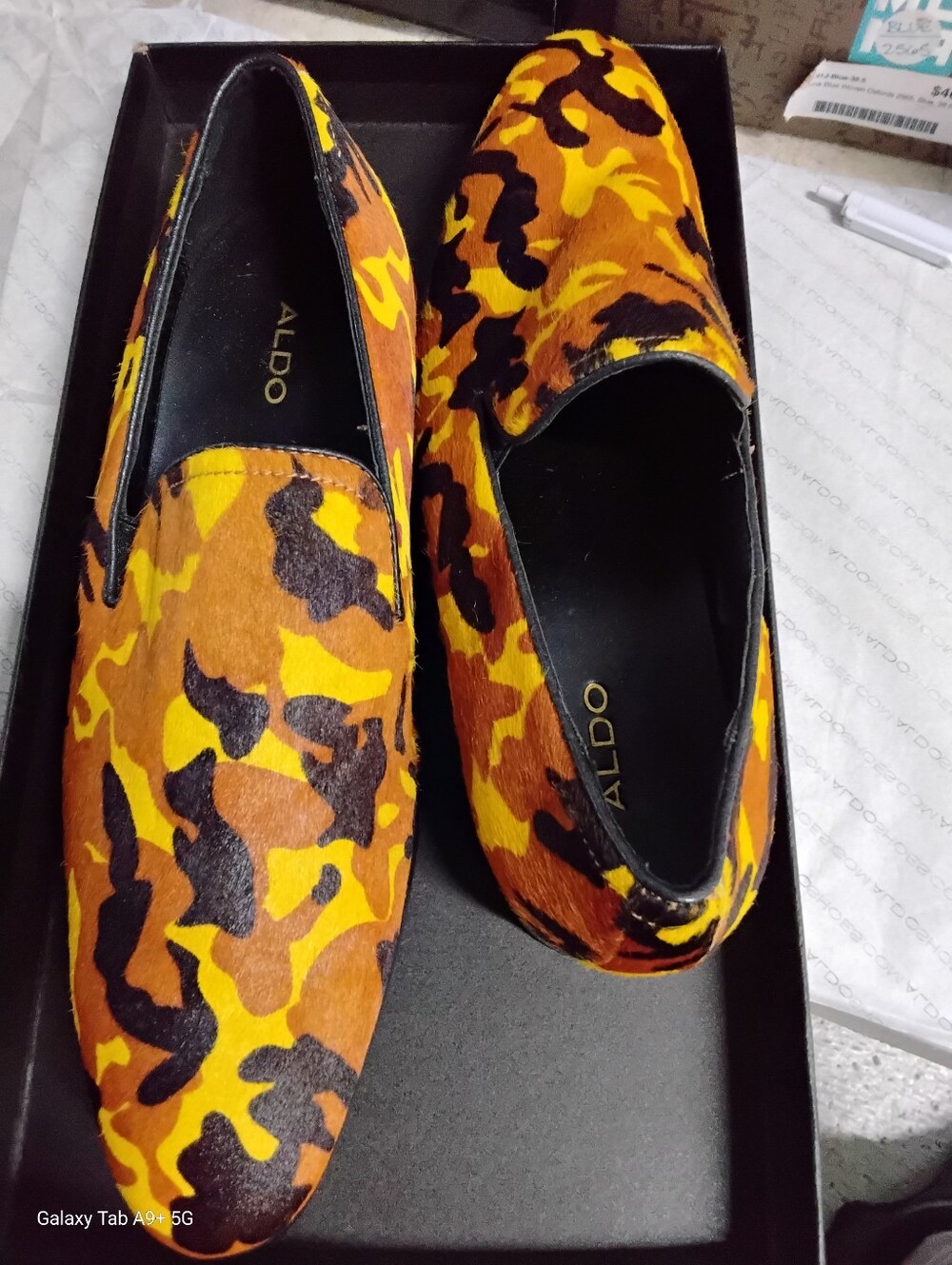 ALDO Yellow & Black Camouflage Loafers